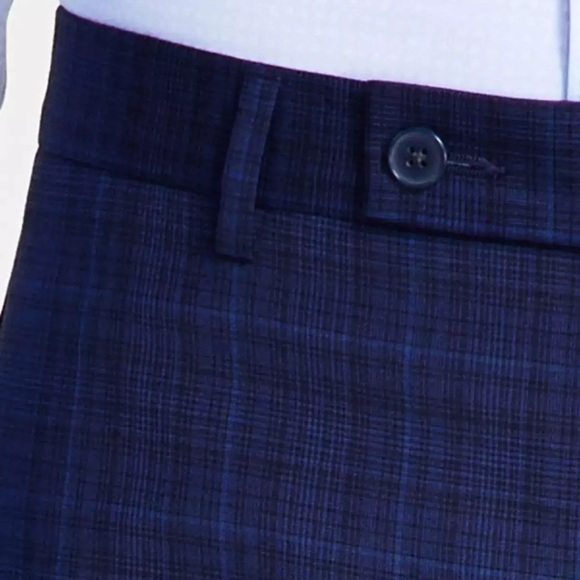 Calvin Klein‎ Men's Slim-Fit Plaid Navy Blue Performance Dress Pants NWT - Picture 5 of 5